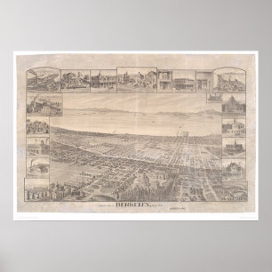 Poster Berkeley, carte panoramique 1891 (0099A) - malaise