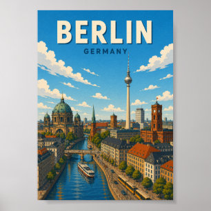 Poster Berlin Allemagne Skyline Tour Télévision Paysage U