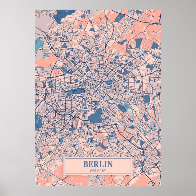 Poster Berlin - Germary Breezy City Map (Devant)
