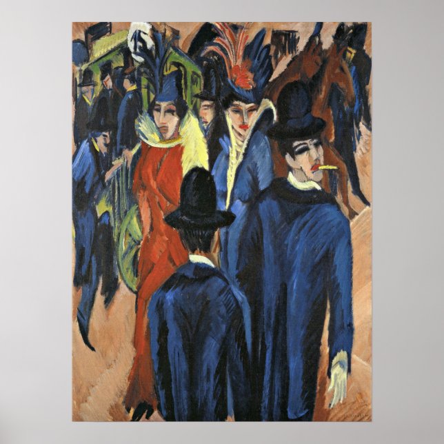 Poster Berlin Street Scene - Ernst Ludwig Kirchner, (Devant)