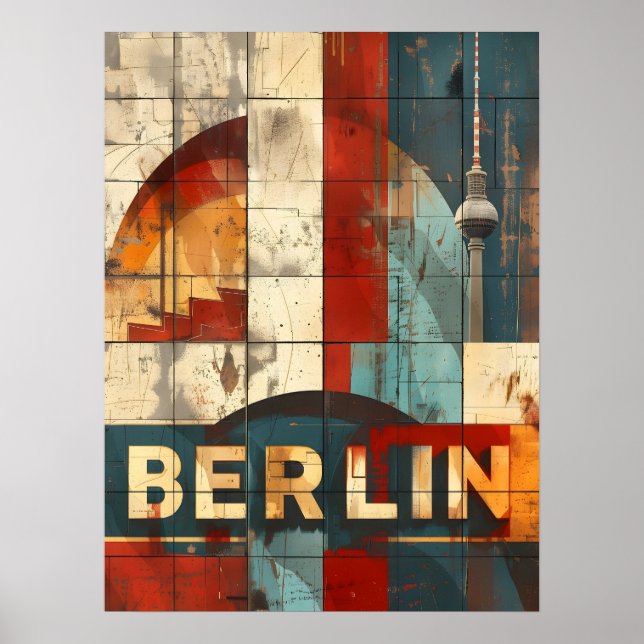 Poster Berlin Travel Ad Art Vintage (Devant)