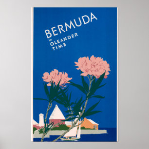 Poster Bermudes, Oleander Temps célèbre peinture