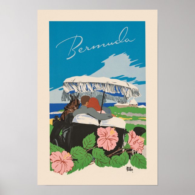 Poster Bermudes | Vintage voyage (Devant)