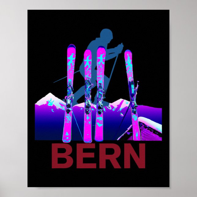 Poster Bern Ski Et Snowboard Retro 90s Bern Ski (Devant)