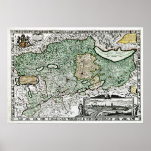Poster Berne - carte 1636