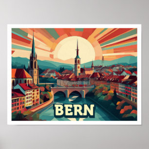 Poster Berne Suisse artistique coloré