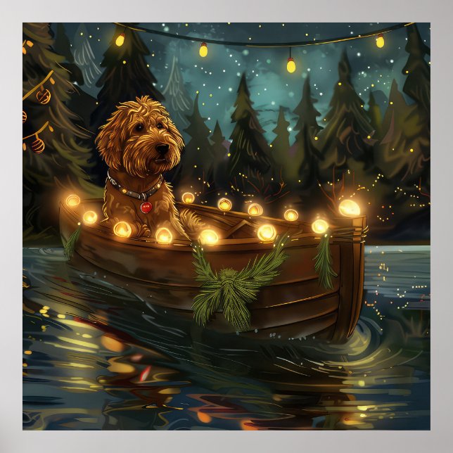 Poster Bernedoodle Noël Festival Voyage (Devant)