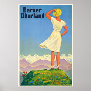 Poster Berner Oberland Alpes suisses Suisse Monde