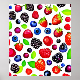 Poster Berry Burst : Motif de fruits