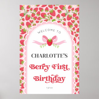 Poster Berry First Strawberry 1er Anniversaire 20x30 Bien