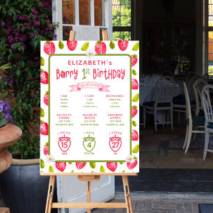 Poster Berry fraise 1er anniversaire Jalons