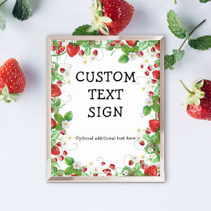 Poster Berry fraise Sweet Texte personnalisé Signal de