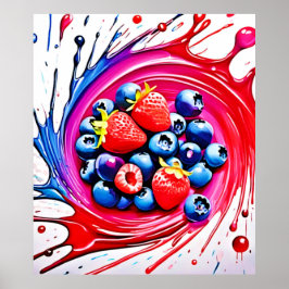 Poster Berry Splash : Couleur éclate