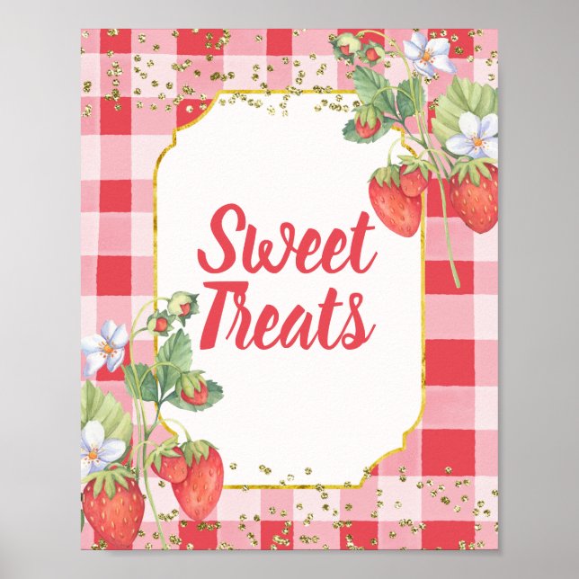 Poster Berry Sweet Aquarelle fraise Sweet Traitements (Devant)