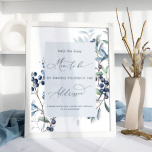 Poster Berry Sweet Baby shower Adresse une enveloppe