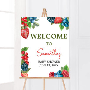 Poster Berry Sweet Baby shower d'été Bienvenue