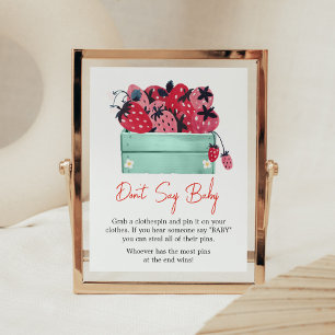 Poster Berry Sweet Baby shower Ne pas dire bébé