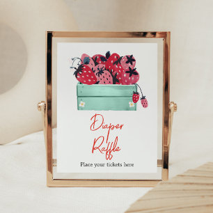 Poster Berry Sweet Baby shower Raffle de couche