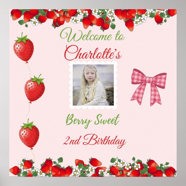 Poster Berry Sweet Birthday Welcome Photo (Devant)