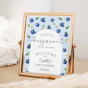 Poster Berry Sweet Blueberry Baby shower Bienvenue