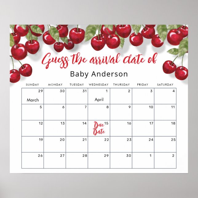 Poster Berry Sweet Cherry devine l'affiche de la date d'é (Devant)