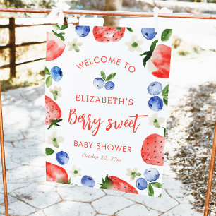 Poster Berry Sweet Girl Baby shower Bienvenue
