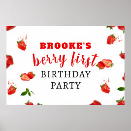Poster Berry Sweet Strawberry 1er anniversaire