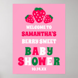 Poster Berry Sweet Strawberry Baby Girl Douche Bienvenue