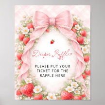 Berry Sweet Strawberry Baby Shower Diaper Raffle