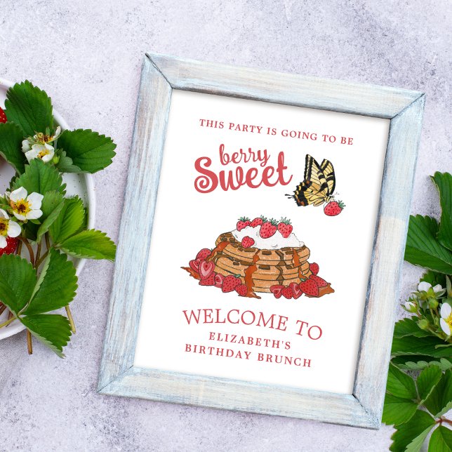 Poster Berry Sweet Waffes and Butterfly Birthday Welcome (Créateur téléchargé)