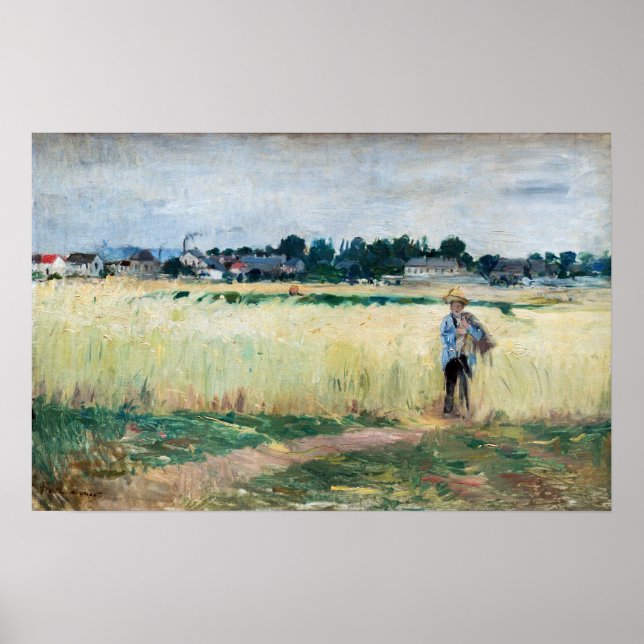 Poster Berthe Morisot - Dans le champ de roues à Gennevil (Devant)