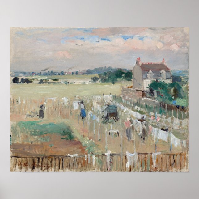 Poster Berthe Morisot - Hanging the Laundry out to Dry (Devant)
