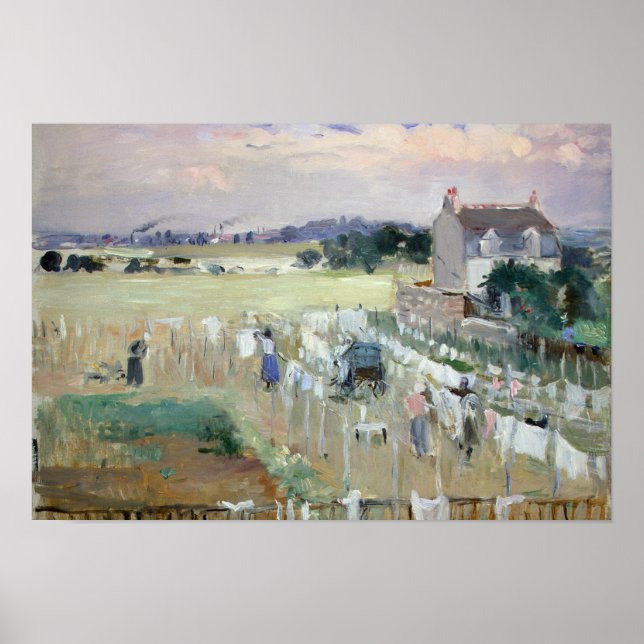 Poster Berthe Morisot - Hanging the Laundry out to Dry (Devant)