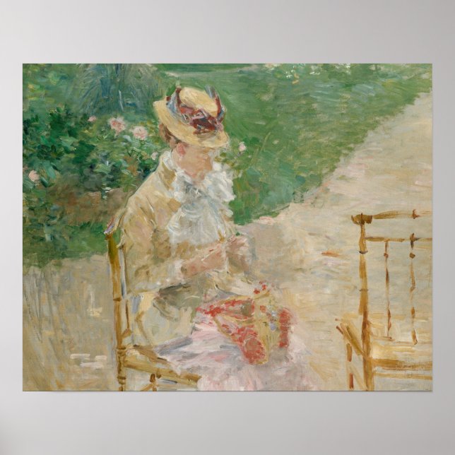 Poster Berthe Morisot - Tricot de la jeune femme (Devant)