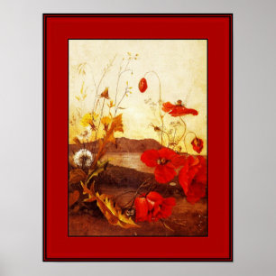 Poster Berühmter Künstler 'Mohnblumen' Öl auf Lein