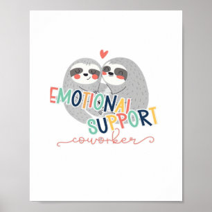Poster Besoins de travail mignons, Aide émotionnelle Cowo