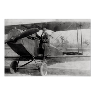 Poster Bessie Coleman et son avion, 1922
