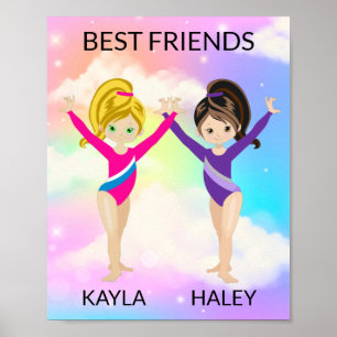 POSTER "BEST AMIS" GYMNASTICS PERSONNALISÉ
