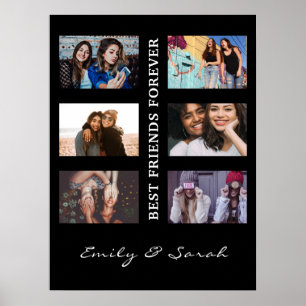 Poster Best Friend Forever Custom 6 Collage photo et nom