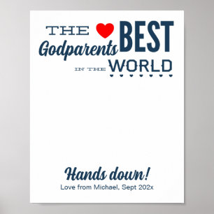 Poster Best Godparents Custom Handprint Art Modèle
