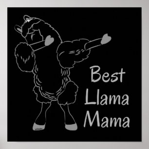 Poster BEST LAMA MAMA drôle idée cadeau de jour de la mèr