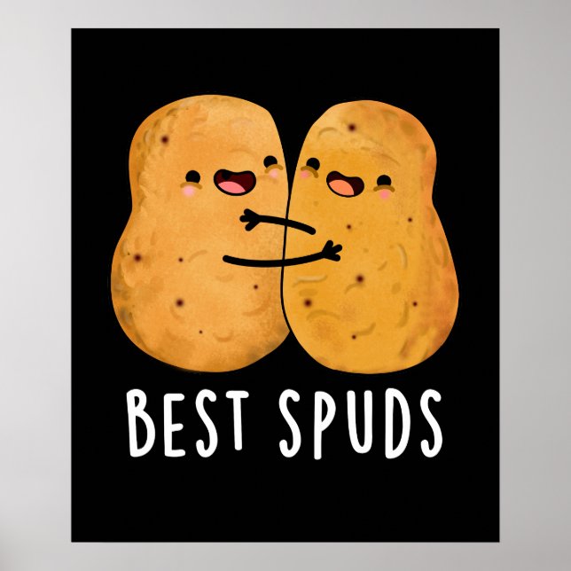 Poster Best Spuds Funky Best Buddies Potato Pun Dark BG (Devant)