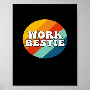 Poster Bestie de travail Aide émotionnelle Coworker Retro