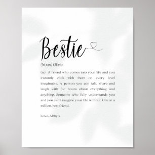 Poster Bestie Définition Imprimer, Cadeaux personnalisés 