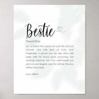 Poster Bestie Définition Imprimer, Cadeaux personnalisés 