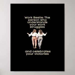 Poster Besties de travail classique drôle mème