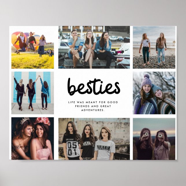 Poster Besties Meilleur ami Citation Collage photo (Devant)