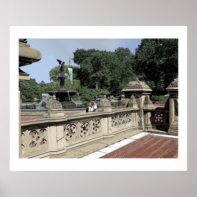 POSTER BETHESDA FOUNTAIRE SUMMER CENTRAL PARK (Devant)
