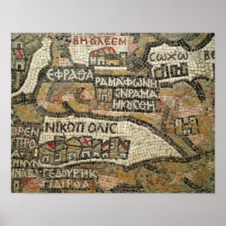 Poster Bethléem, détail d'une carte de Jéricho