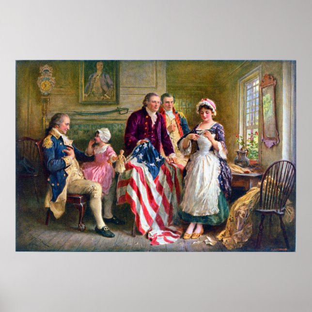 Poster Betsy Ross et les étoiles et les rayures 1777 (Devant)
